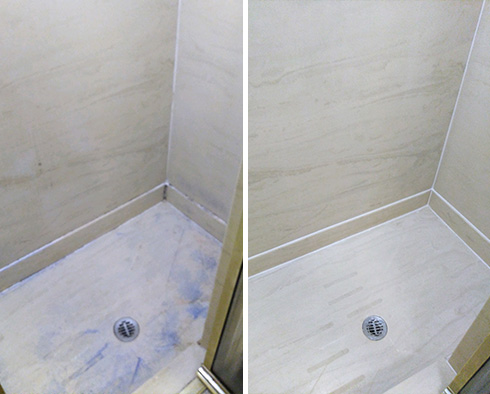 Before and After Image of a Grout Sealing Service in Dallas, Tx