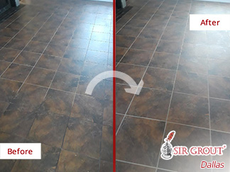 Image of a Floor After an Outstanding Grout Sealing in Plano, TX