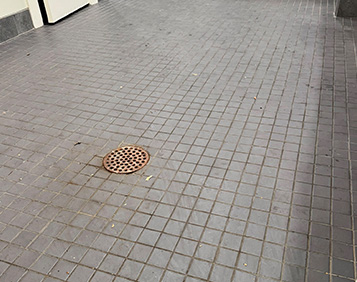Bathroom Floor - Small Format Tile, Regrout + Seal Before Image