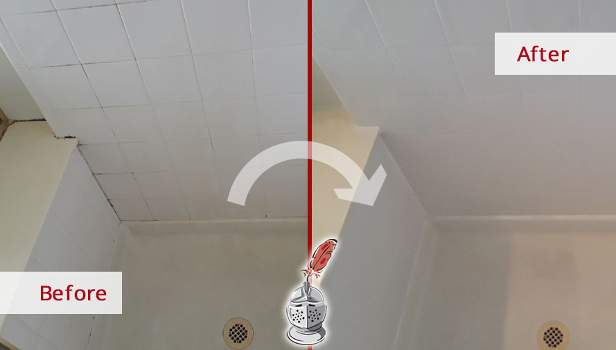 Image of a Shower Before and After Our Professional Caulking Services in Rockwall, TX