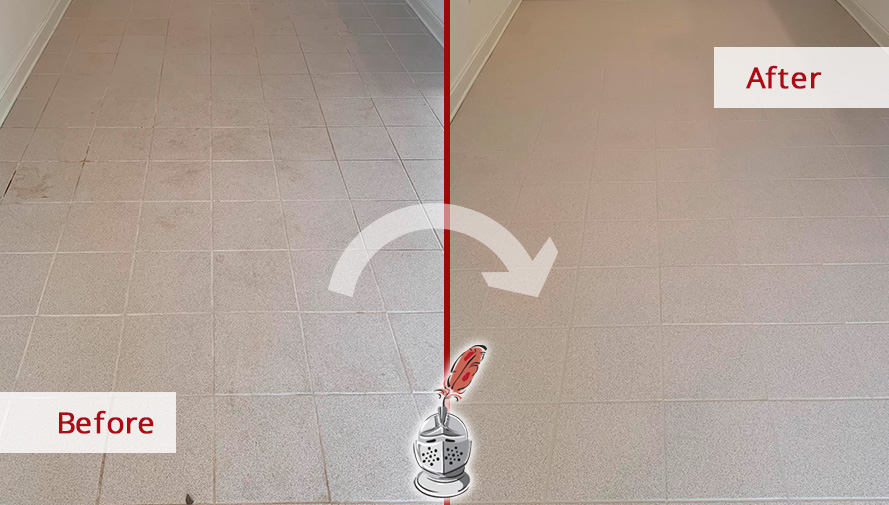 Floor Before and After a Professional Tile Cleaning in Dallas, TX