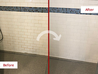 Shower Before and After a Grout Cleaning in Fort Worth, TX