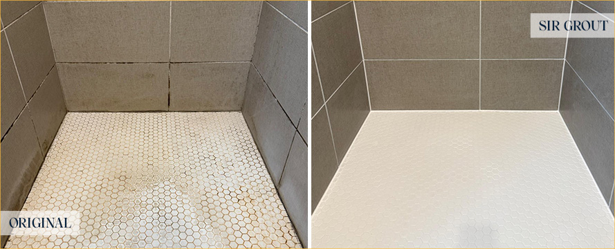 Shower Before and After a Flawless Tile Cleaning in Celina, TX