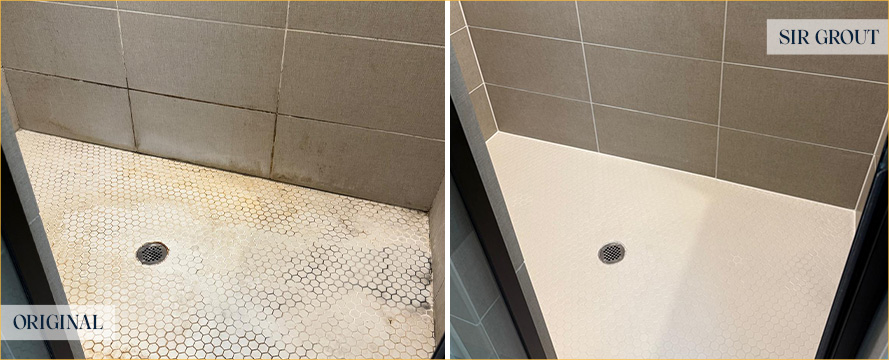 Shower Before and After an Excellent Tile Cleaning in Celina, TX
