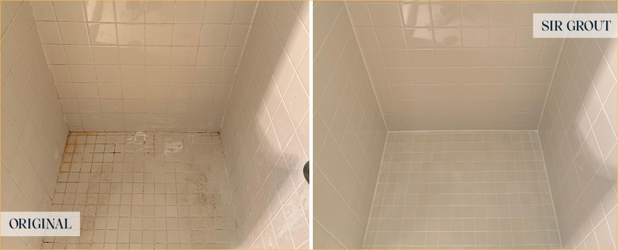 Shower Before and After an Excellent Tile Cleaning in Glenn Heights, TX