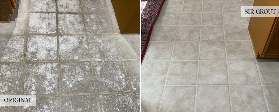 Floor Before and After an Excellent Tile Cleaning in Cedar Hill, TX
