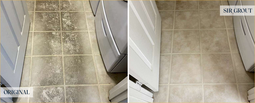 Floor Before and After a Flawless Tile Cleaning in Cedar Hill, TX