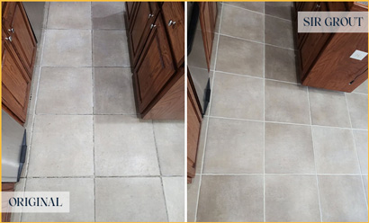 Floor Before and After an Excellent Grout Sealing in Plano, TX