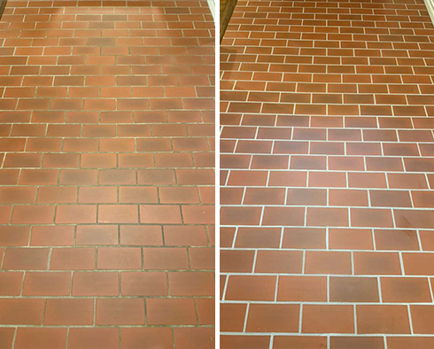 Floor Before and After a Tile Cleaning in Dallas, TX
