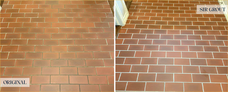 Floor Before and After an Excellent Tile Cleaning in Dallas, TX