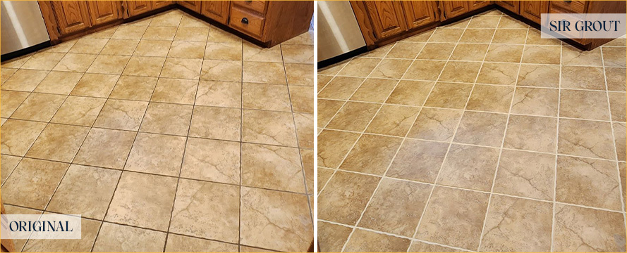 Floor Before and After a Superb Tile Cleaning in Keller, TX