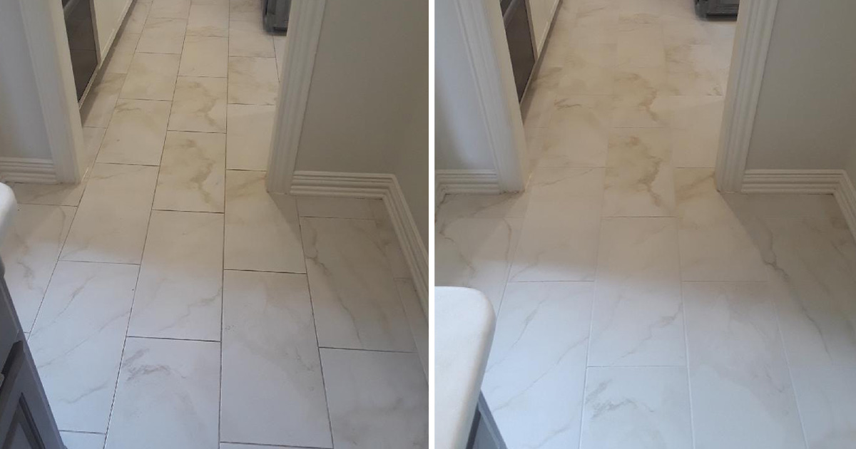 Our Professional Grout Cleaning Job Enhanced the Look of This Floor in