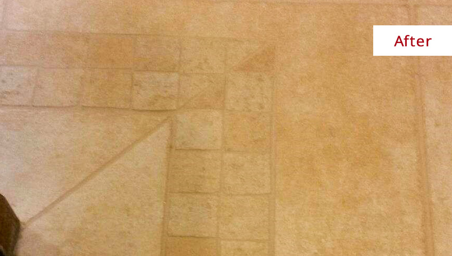 Picture of a Floor After a Grout Recoloring in Dallas, TX