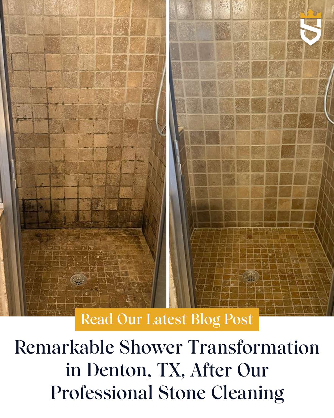 Remarkable Shower Transformation in Denton, TX, After Our Professional Stone Cleaning